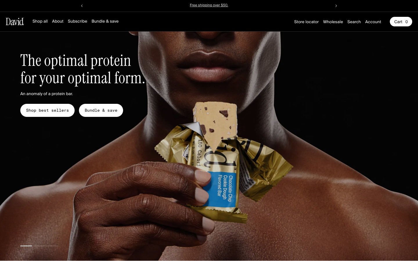 David Protein landing page