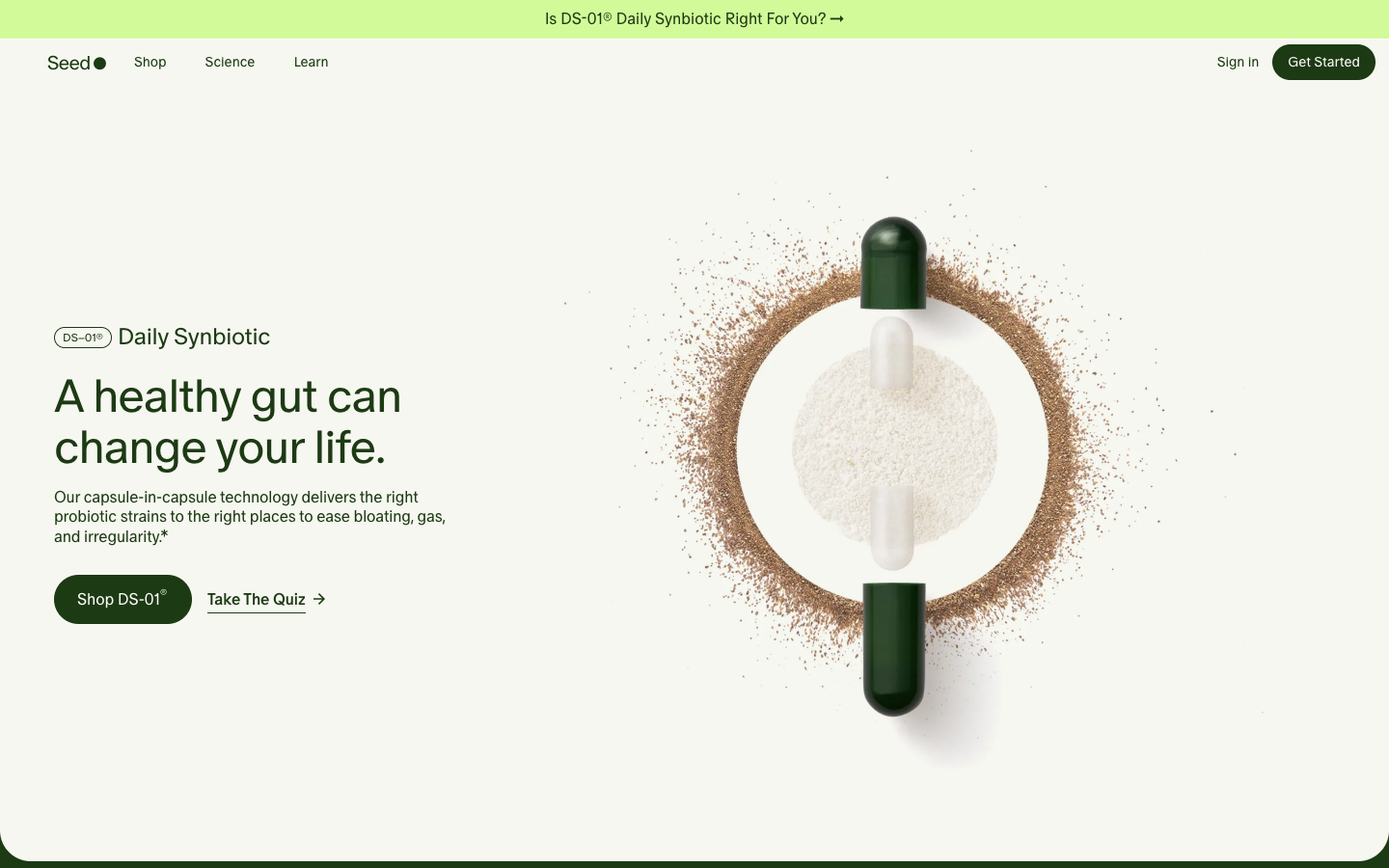 Seed landing page